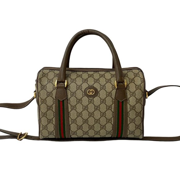GUCCI Vintage Brown Leather Shoulder Bag - Picture 1 of 10